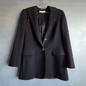 ESCADA HOODED NAVY BLAZER NEW WOOL SIZE 8